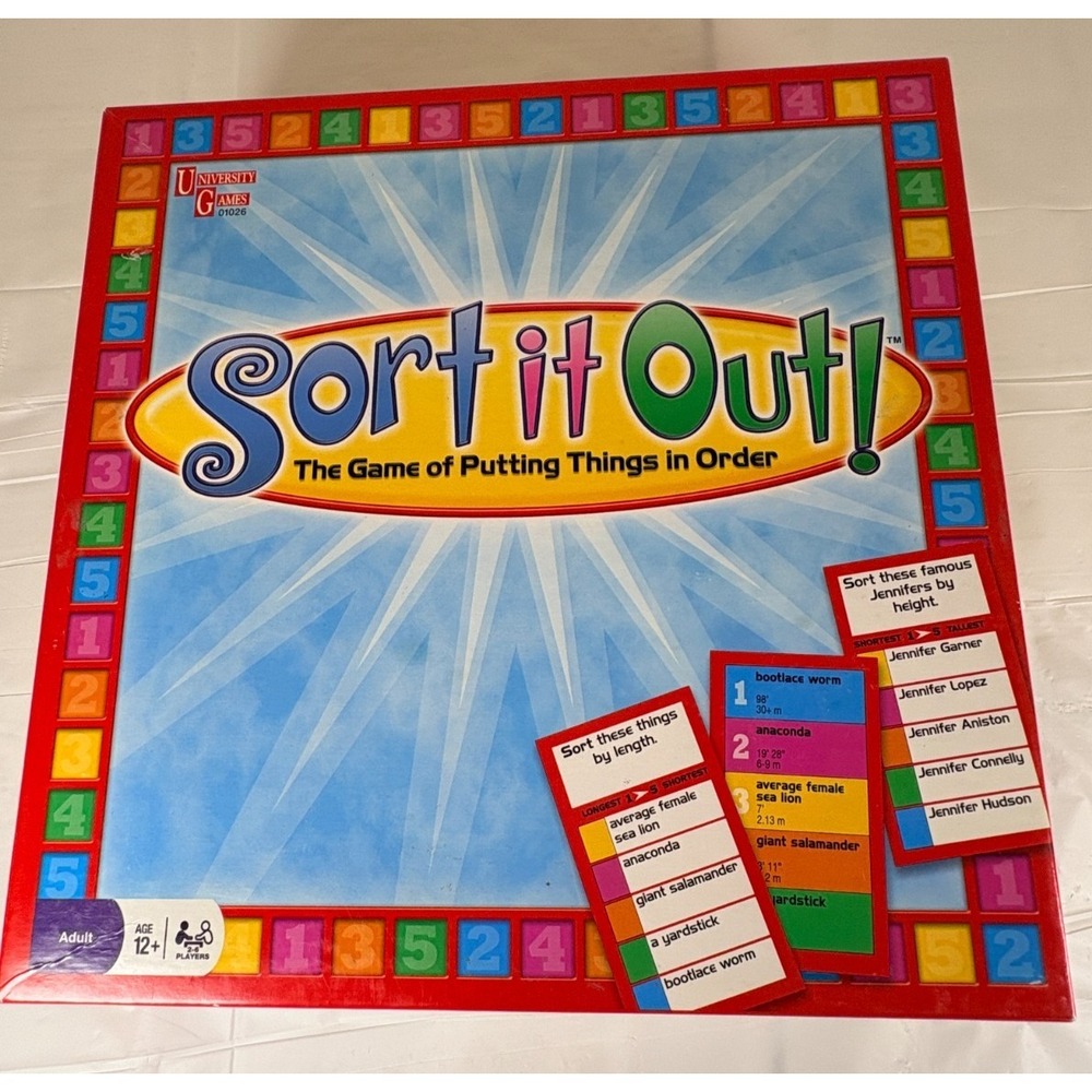 Sort It Out Board Game - The Party Game of Putting Things in Order - COMPLETE